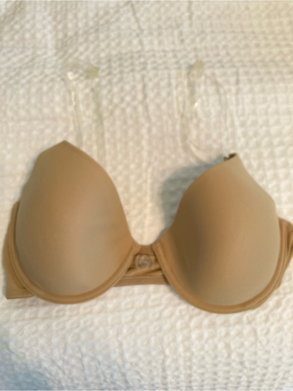 Front Closure t-shirt bra with Clear Straps Maidenform Underwire sz 34 D